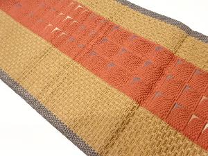 本場筑前博多縞に抽象模様織出し名古屋帯